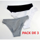 Pack de 3 slips culottes élastique taille basse pour femmes coton respirant32