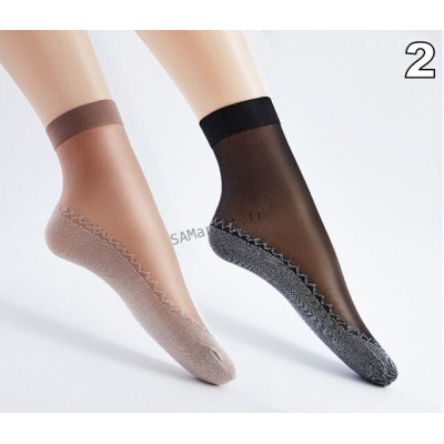 Pack de 10 paires de chaussette ultra mince taille unique genre collant transparent antidérapantes pour femme13
