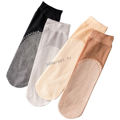 Pack de 10 paires de chaussette ultra mince taille unique genre collant transparent antidérapantes pour femme5