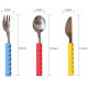 Set couteau cuillère et fourchette style lego pour enfant 14cm5