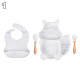 Set pour bébé en silicone sans BPA incassable antidérapant avec assiette et bol mug cup bavoir cuillère et fourchette apte au lave-vaisselle micro-ondes et congélateur réfrigérateur68
