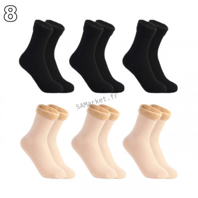 Pack de 6 paires de chaussettes douce et chaude type thermique unisex femme et homme13
