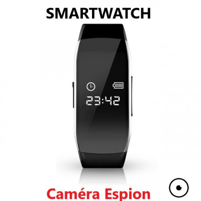 Montre style smartwatch avec caméra espion objectif invisible noir discrète et inaperçu enregistreur vidéo et prise de photo2