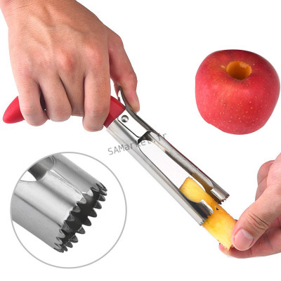 Enlève cœur de pomme avec ouverture à ressort inox durable 17cm2