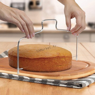 Coupe-gâteau horizontal acier inoxydable 33cm tranche gateaux pour fourrage2