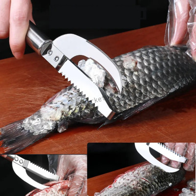 Couteau 23cm avec râpe pour nettoyage du poisson et des écailles de poisson2