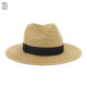Chapeaux de paille naturelle tissé avec ruban idéal pour la plage et les journée d'été multiple couleurs unisex13