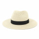 Chapeaux de paille naturelle tissé avec ruban idéal pour la plage et les journée d'été multiple couleurs unisex10