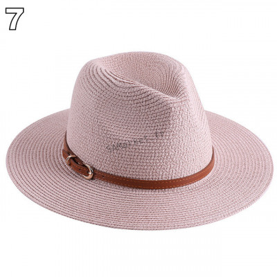 Chapeaux de paille naturelle tissé ceinture faux cuir idéal pour la plage et les journée d'été multiple couleurs unisex12