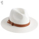 Chapeaux de paille naturelle tissé ceinture faux cuir idéal pour la plage et les journée d'été multiple couleurs unisex30