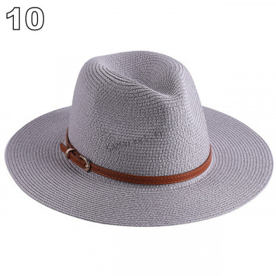 Chapeaux de paille naturelle tissé ceinture faux cuir idéal pour la plage et les journée d'été multiple couleurs unisex15