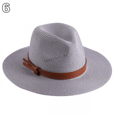 Chapeaux de paille naturelle tissé ceinture faux cuir idéal pour la plage et les journée d'été multiple couleurs unisex11