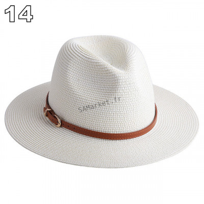 Chapeaux de paille naturelle tissé ceinture faux cuir idéal pour la plage et les journée d'été multiple couleurs unisex21