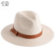 Chapeaux de paille naturelle tissé ceinture faux cuir idéal pour la plage et les journée d'été multiple couleurs unisex40