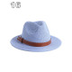 Chapeaux de paille naturelle tissé ceinture faux cuir idéal pour la plage et les journée d'été multiple couleurs unisex47