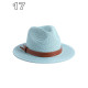 Chapeaux de paille naturelle tissé ceinture faux cuir idéal pour la plage et les journée d'été multiple couleurs unisex48