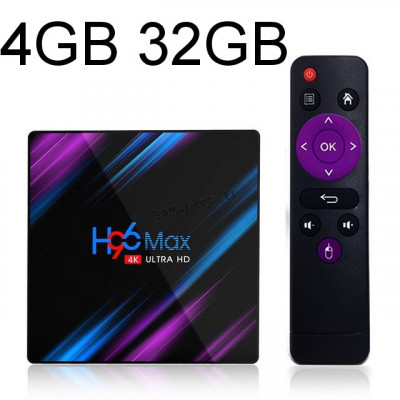 H96 Max Android 10.0 [4G+32G] TV Box Bluetooth 4.0 RK3318 Quad-Core 64bit Cortex-A53 USB 3.0 Box Android TV LAN100M Wi-FI 2.4G/5G Box TV 4K Android Box Smart TV Box7