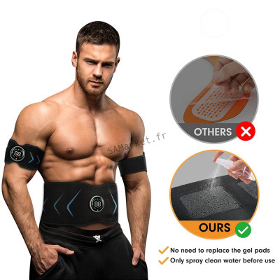 Ceinture musculation abdominale par électrostimulation avec écran LCD tactile stimulation électrique ventre et bras9