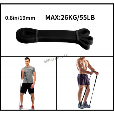 Bande élastique de résistance exercices de musculation fitness 15kg à 75kg6
