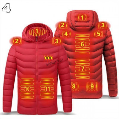 Veste chauffante avec capuche USB pour hommes imperméables document intelligent chaud hiver25