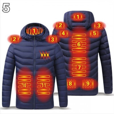 Veste chauffante avec capuche USB pour hommes imperméables document intelligent chaud hiver26