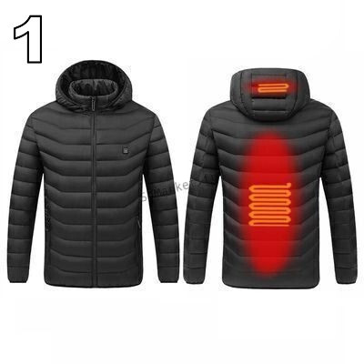 Veste chauffante avec capuche USB pour hommes imperméables document intelligent chaud hiver21