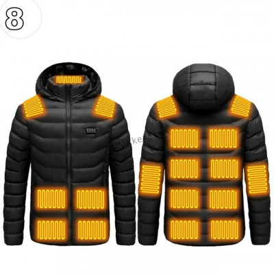 Veste chauffante avec capuche USB pour hommes imperméables document intelligent chaud hiver29