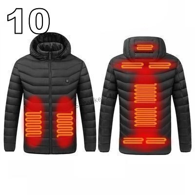 Veste chauffante avec capuche USB pour hommes imperméables document intelligent chaud hiver31