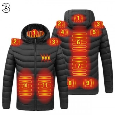 Veste chauffante avec capuche USB pour hommes imperméables document intelligent chaud hiver24