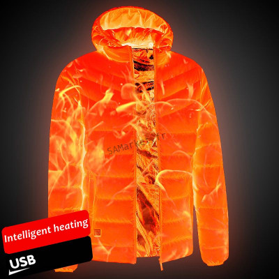 Veste chauffante avec capuche USB pour hommes imperméables document intelligent chaud hiver20