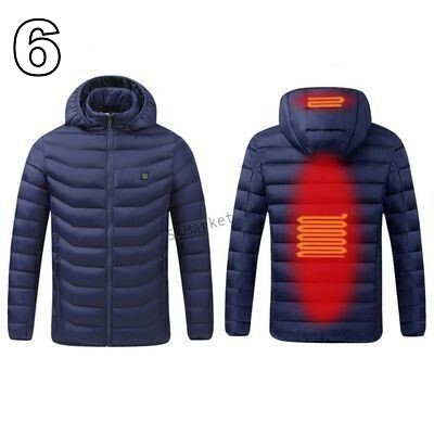 Veste chauffante avec capuche USB pour hommes imperméables document intelligent chaud hiver27