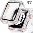 Coque de protection Apple Watch avec verre anti-choc quartz strass brillant96
