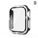 Coque de protection Apple Watch avec verre anti-choc quartz strass brillant82
