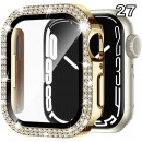 Coque de protection Apple Watch avec verre anti-choc quartz strass brillant106