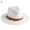 Chapeaux de paille naturelle tissé ceinture faux cuir idéal pour la plage et les journée d'été multiple couleurs unisex50