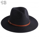 Chapeaux de paille naturelle tissé ceinture faux cuir idéal pour la plage et les journée d'été multiple couleurs unisex54