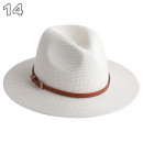 Chapeaux de paille naturelle tissé ceinture faux cuir idéal pour la plage et les journée d'été multiple couleurs unisex55