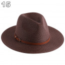 Chapeaux de paille naturelle tissé ceinture faux cuir idéal pour la plage et les journée d'été multiple couleurs unisex56