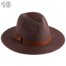Chapeaux de paille naturelle tissé ceinture faux cuir idéal pour la plage et les journée d'été multiple couleurs unisex59