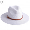 Chapeaux de paille naturelle tissé ceinture faux cuir idéal pour la plage et les journée d'été multiple couleurs unisex62
