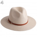 Chapeaux de paille naturelle tissé ceinture faux cuir idéal pour la plage et les journée d'été multiple couleurs unisex63