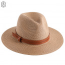 Chapeaux de paille naturelle tissé ceinture faux cuir idéal pour la plage et les journée d'été multiple couleurs unisex67