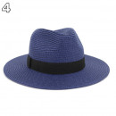 Chapeaux de paille naturelle tissé avec ruban idéal pour la plage et les journée d'été multiple couleurs unisex21
