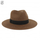 Chapeaux de paille naturelle tissé avec ruban idéal pour la plage et les journée d'été multiple couleurs unisex22