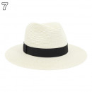Chapeaux de paille naturelle tissé avec ruban idéal pour la plage et les journée d'été multiple couleurs unisex24