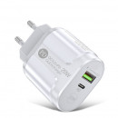 Chargeur Charge rapide adaptateur USB 20W 2 Port USB PLUS Type C24