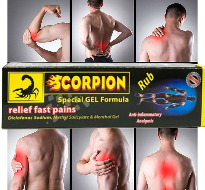Gel Scorpion Douleurs Musculaires Rub balm Ointment Muscular Pain Relief 30ml12